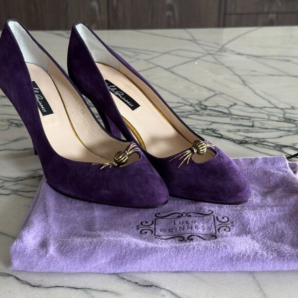 Vintage Lulu Guinness Slip On Cone Heel Cut Out Shell Pumps - US 7.5 - NEW - Picture 10 of 10